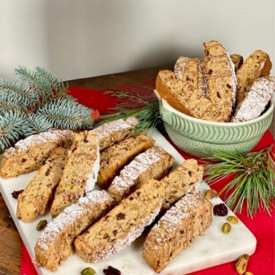 Door County Spiced Cherry and Pistachio Biscotti